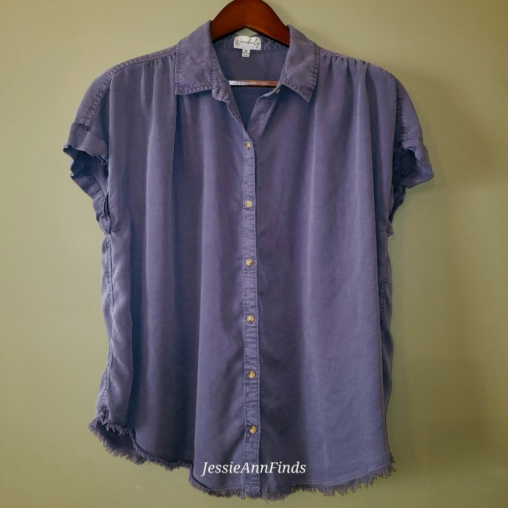 Lavender Button-Up Women's Top